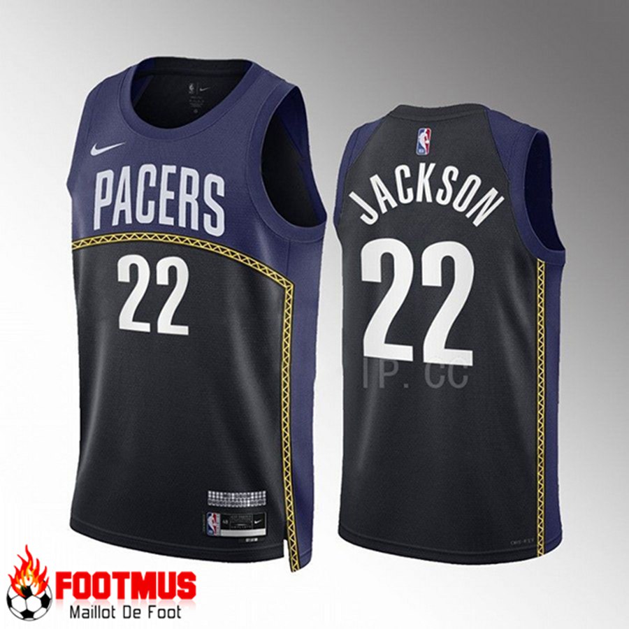 Maillot Indiana Pacers (JACKSON #22) 2022/23 Noir/Bleu