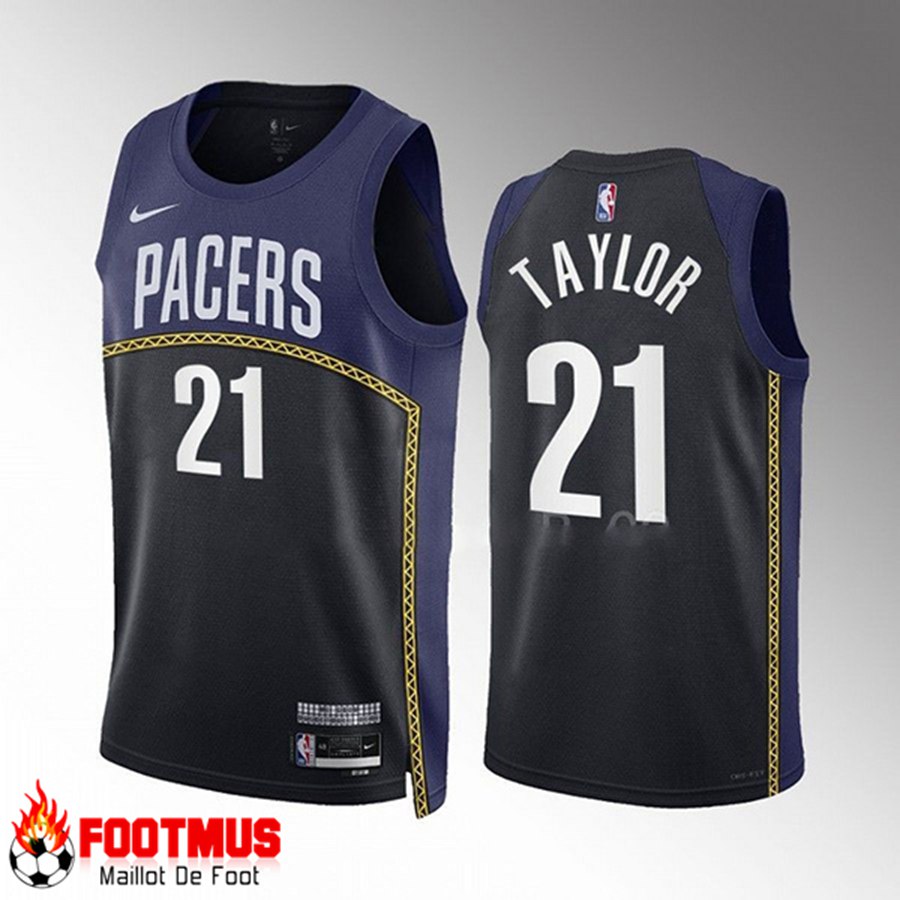 Maillot Indiana Pacers (TAYLOR #21) 2022/23 Noir/Bleu