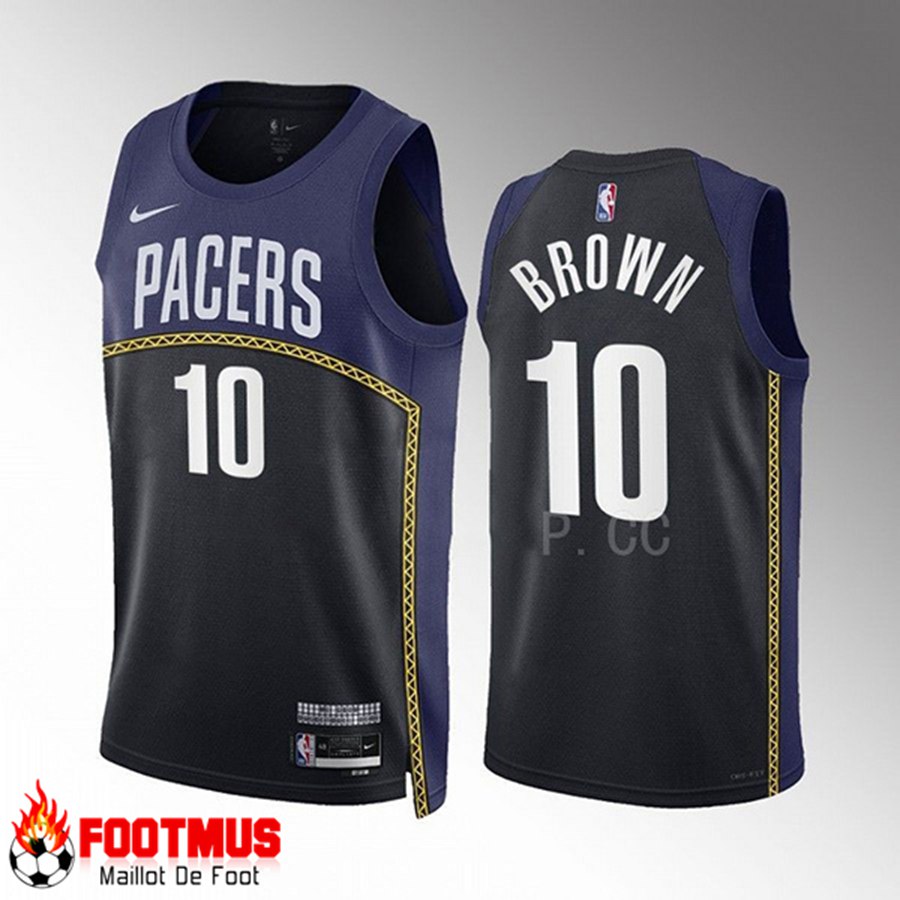 Maillot Indiana Pacers (BROWN #10) 2022/23 Noir/Bleu