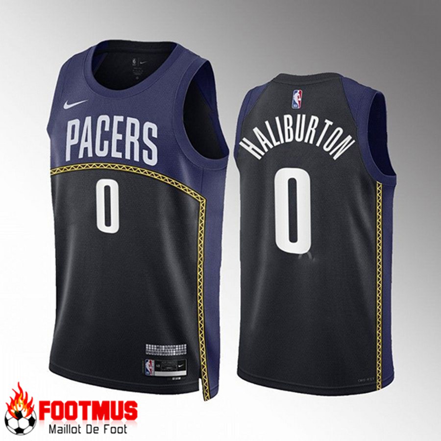 Maillot Indiana Pacers (HALIBURTON #0) 2022/23 Noir/Bleu