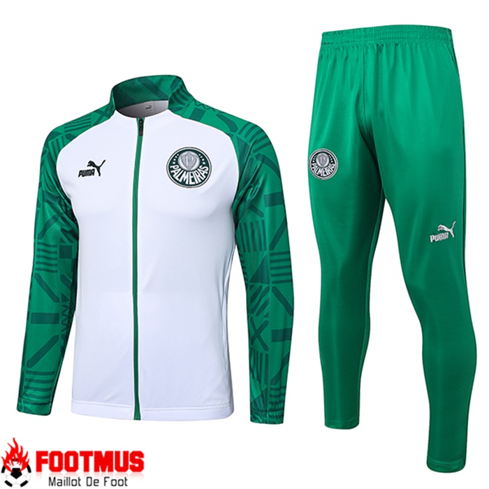Ensemble Survetement de Foot - Veste Palmeiras Blanc/Vert 2023/2024
