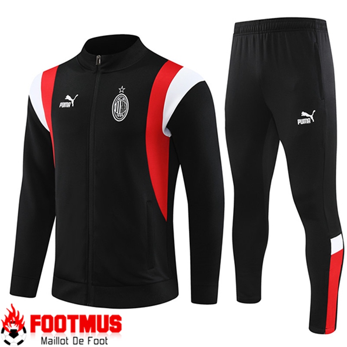 Ensemble Survetement de Foot - Veste Milan AC Noir 2023/2024