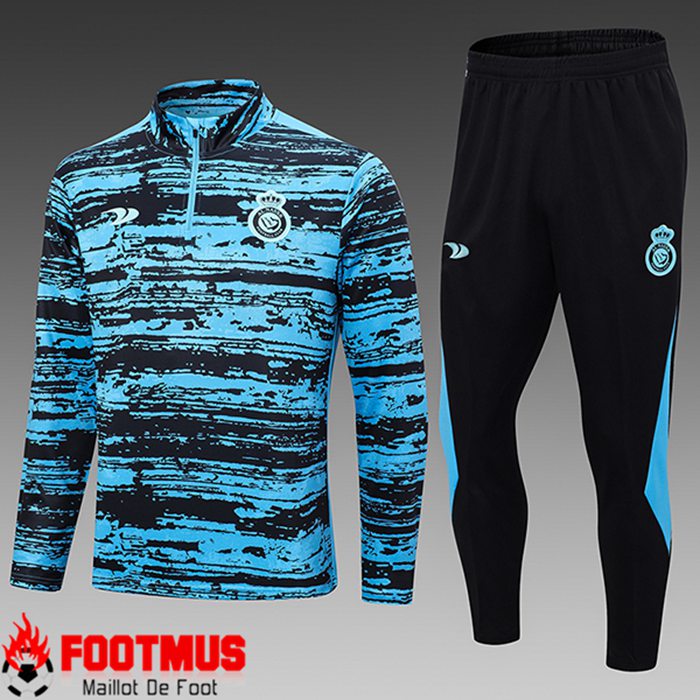 Ensemble Survetement de Foot Al-Nassr FC Enfant Bleu/Noir 2023/2024