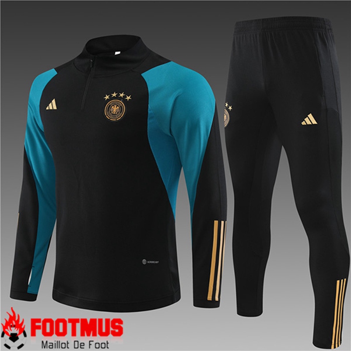 Ensemble Survetement de Foot Allemagne Enfant Noir 2023/2024