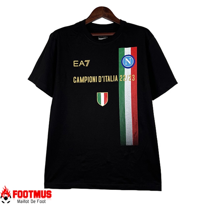 SSC Naples Italian Champions T-Shirt Noir 2022/2023