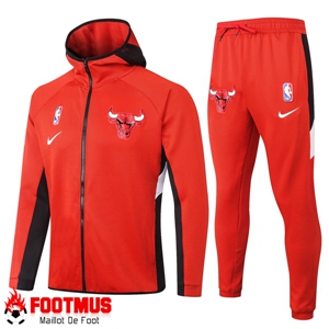 Veste A Capuche Survetement Chicago Bulls Rouge 2020/2021