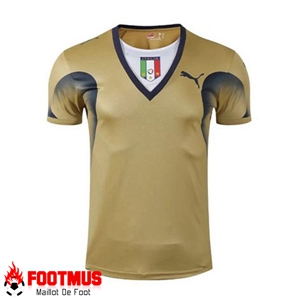 Maillot de Foot Italie Retro Gardien de But Jaune Coupe du Monde 2006